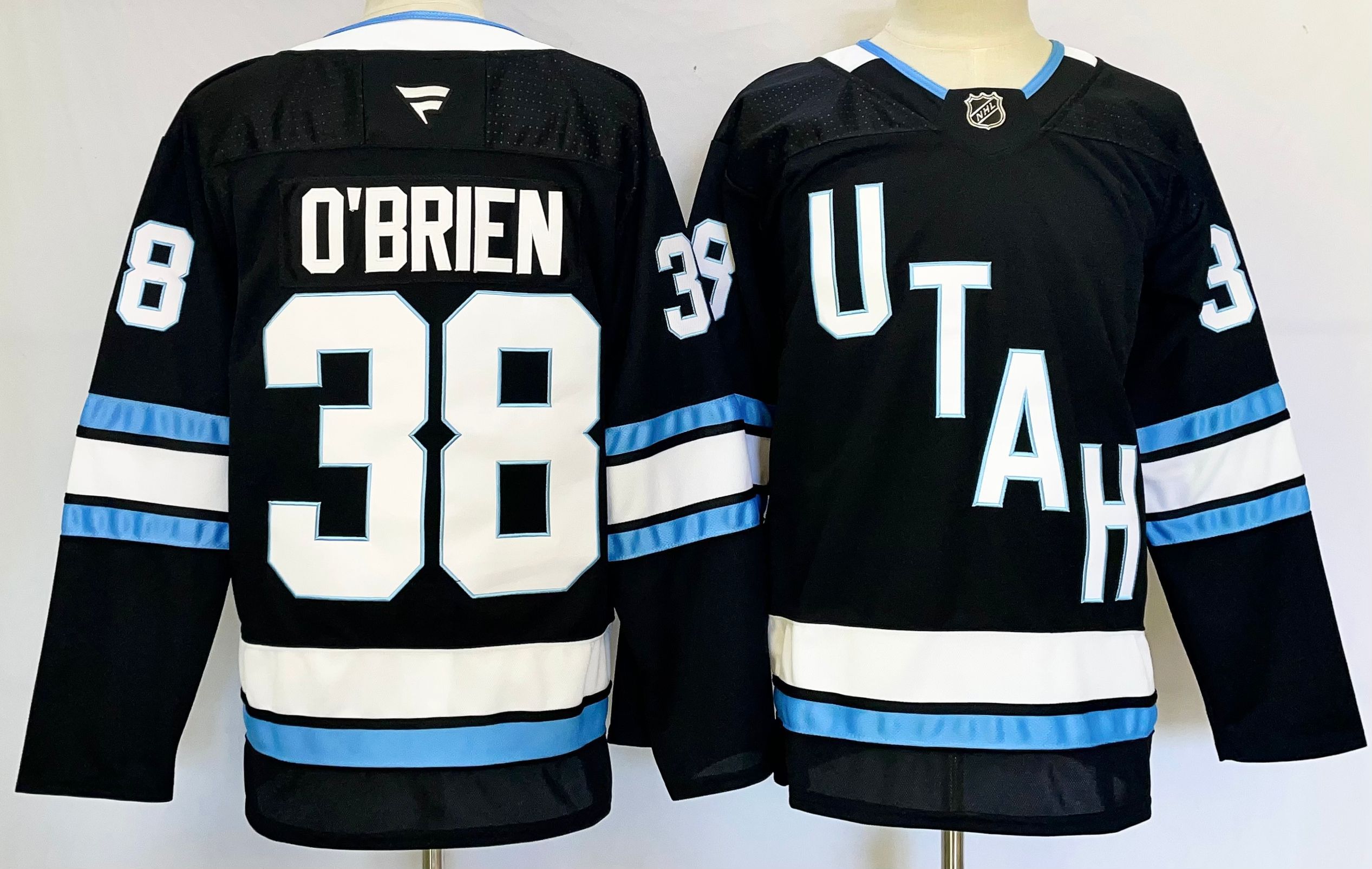 Men Utah Hockey Club #38 OBrien Black 2025 Home Premier Player NHL Jersey->more nhl jerseys->NHL Jersey